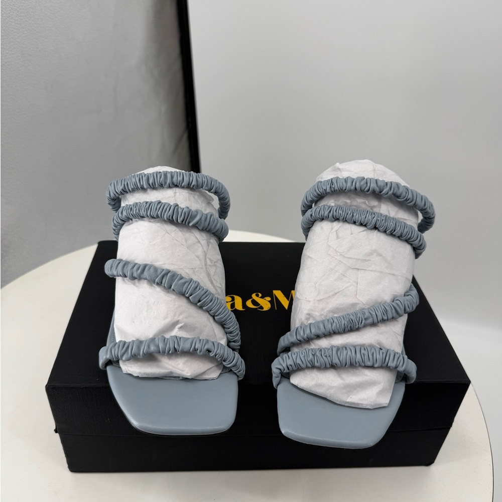 Mara & Mine Theresa Heeled Sandals – Blue | Size 7  New with Box 60155-9 Luxury - Picture 4 of 12